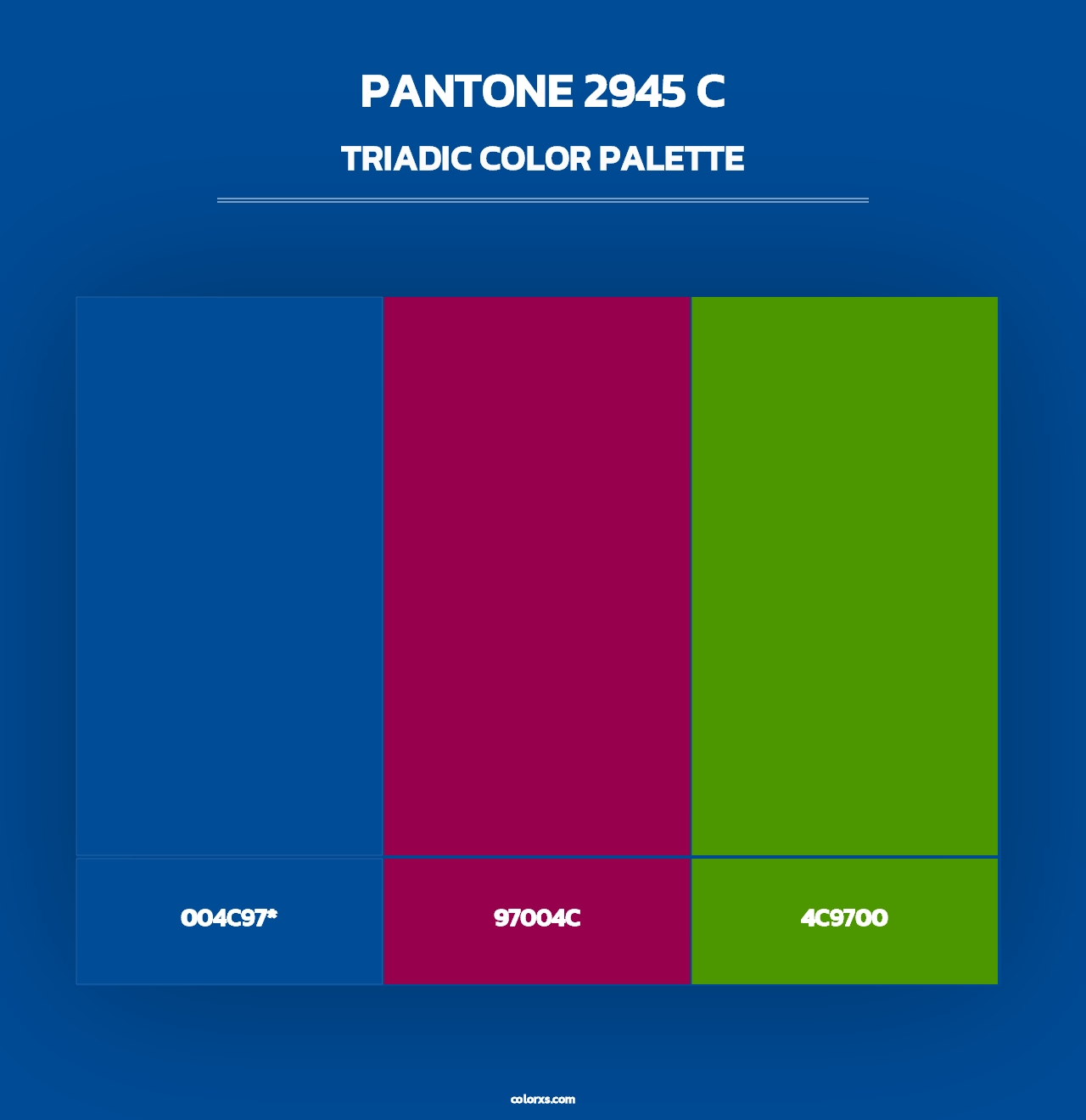 PANTONE 2945 C - Triadic Color Palette