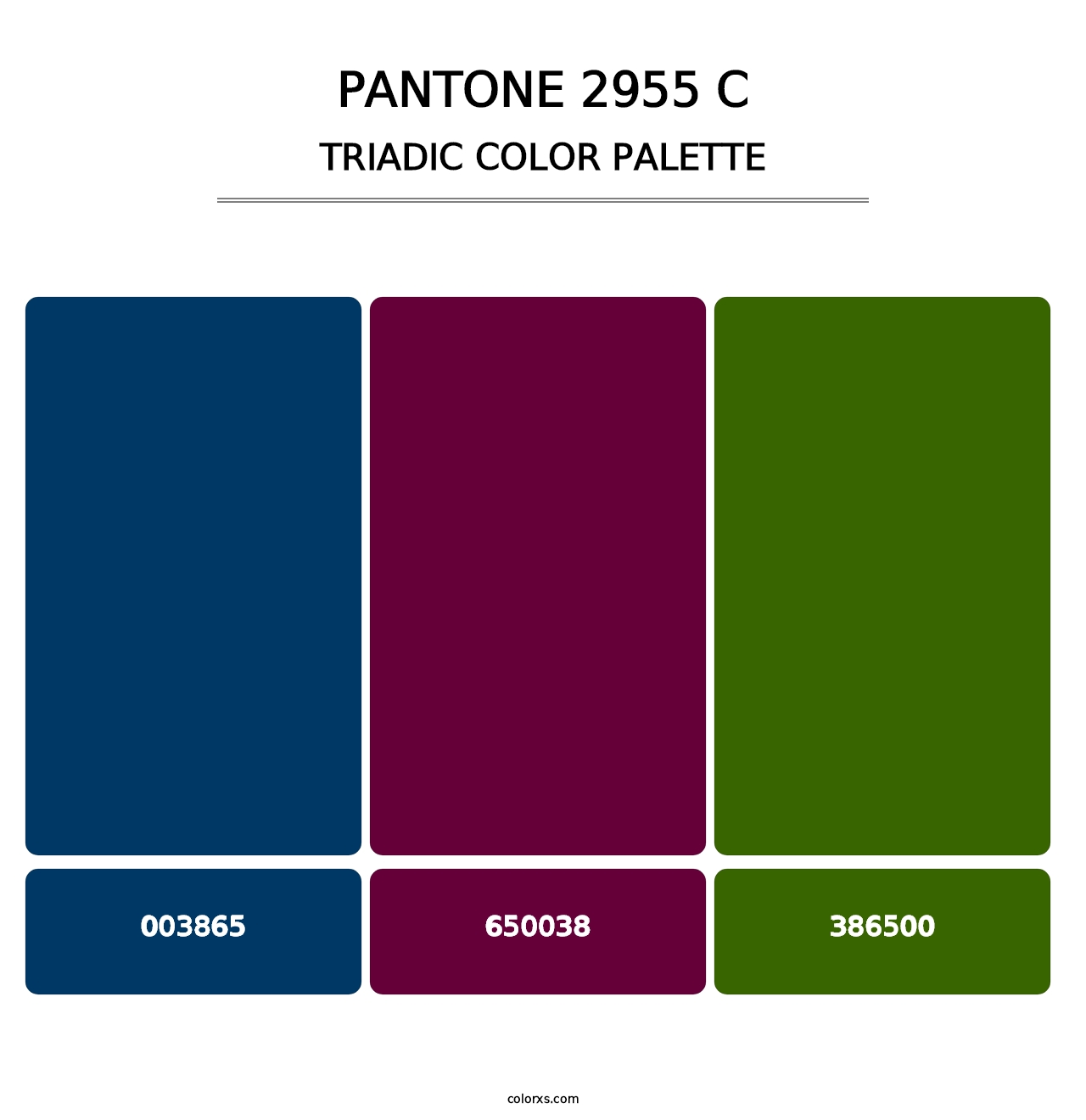 PANTONE 2955 C - Triadic Color Palette