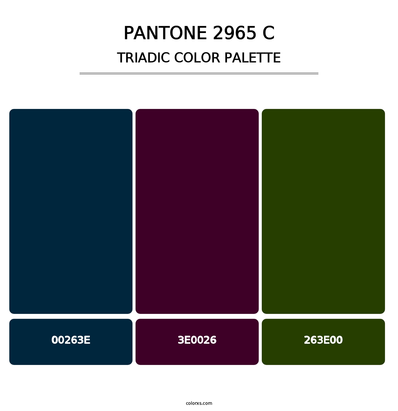 PANTONE 2965 C - Triadic Color Palette
