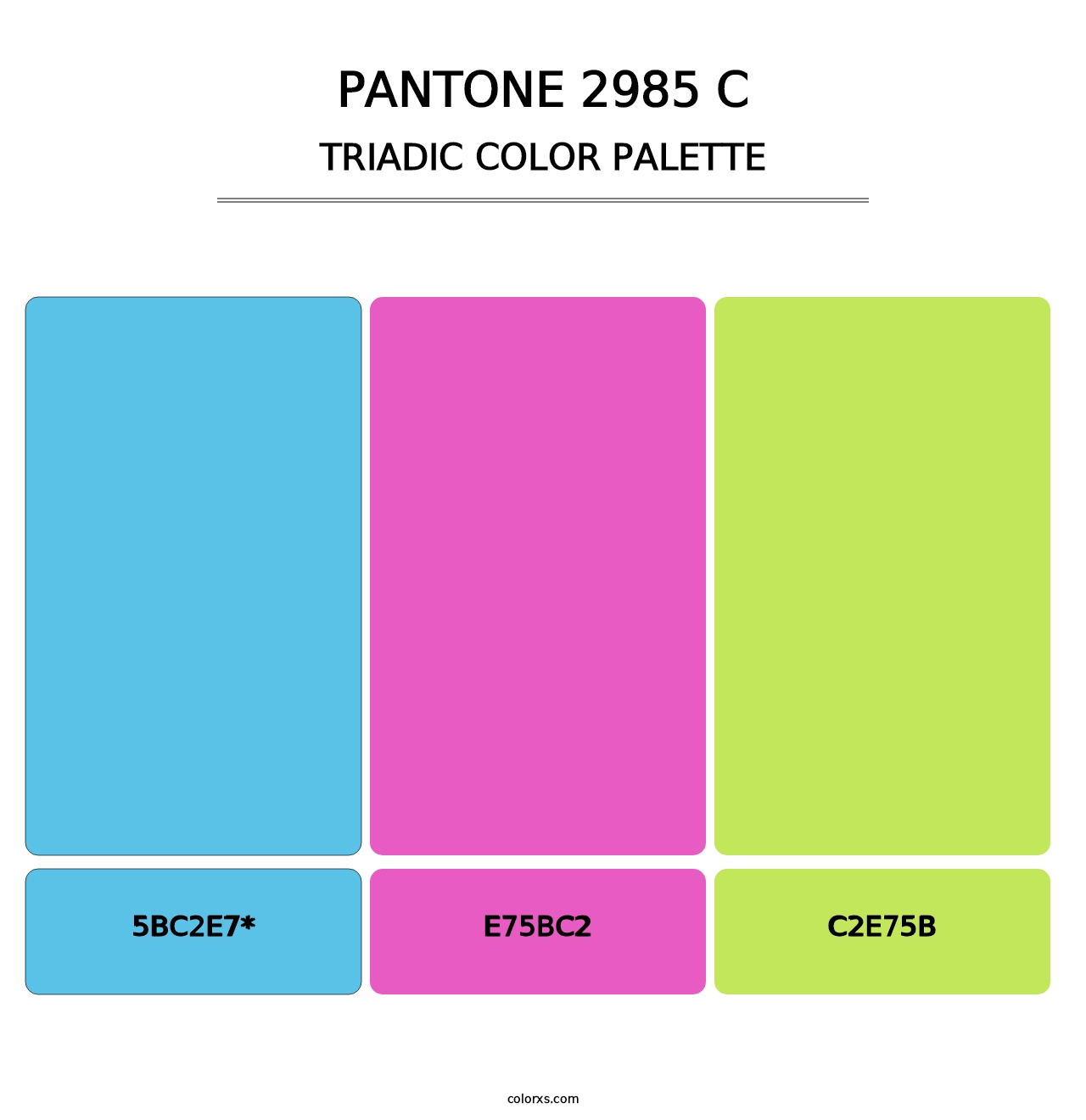 PANTONE 2985 C - Triadic Color Palette