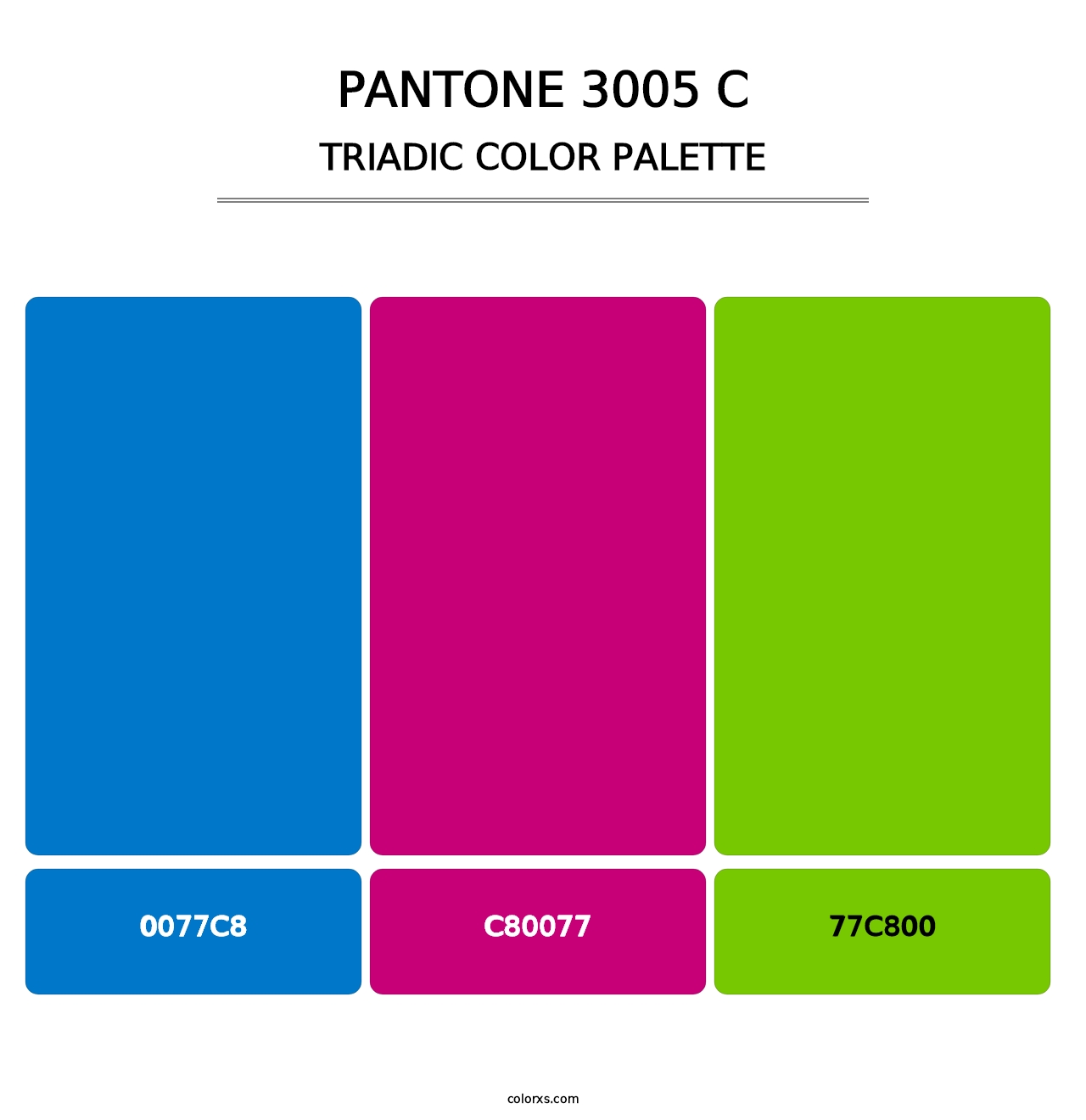 PANTONE 3005 C - Triadic Color Palette