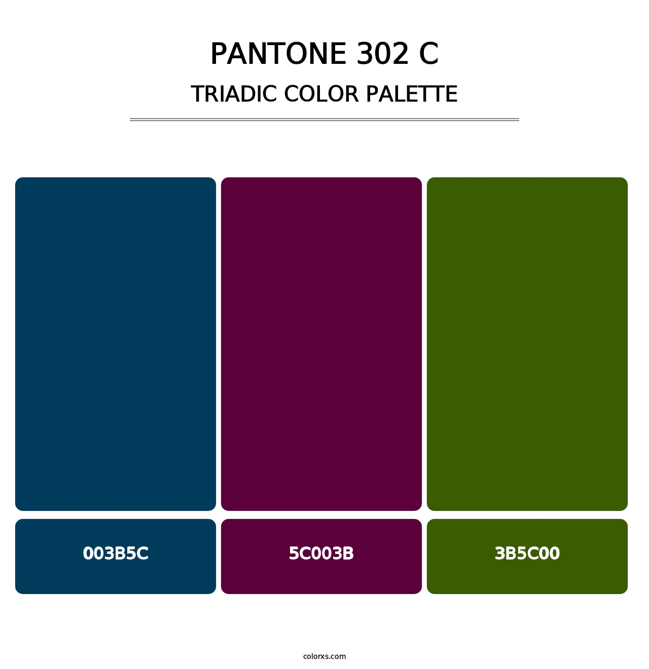 PANTONE 302 C - Triadic Color Palette