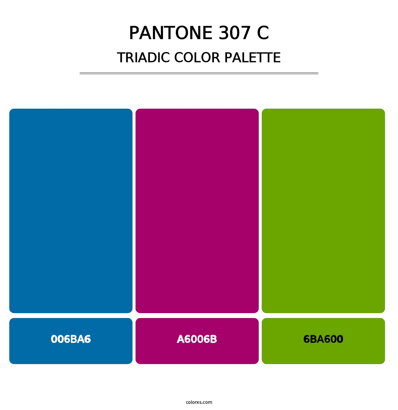 PANTONE 307 C - Triadic Color Palette