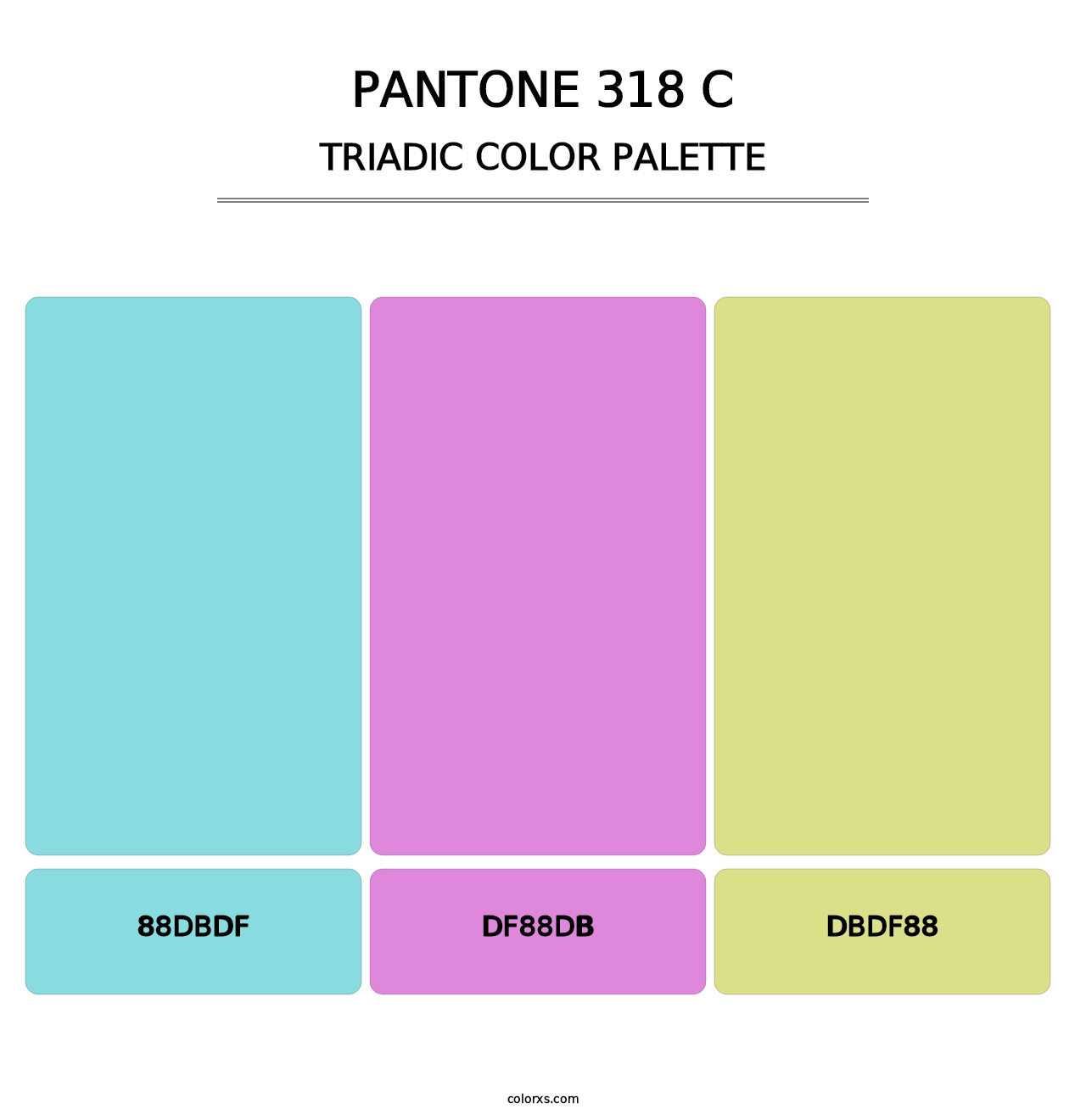 PANTONE 318 C - Triadic Color Palette