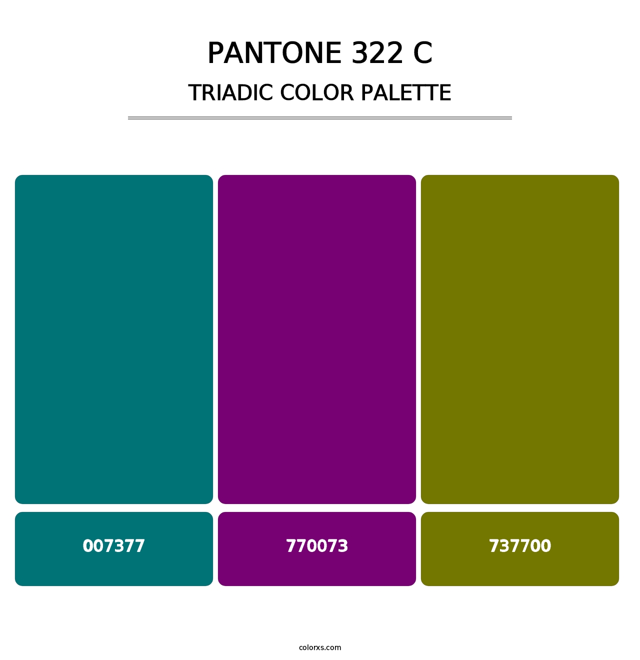 PANTONE 322 C - Triadic Color Palette
