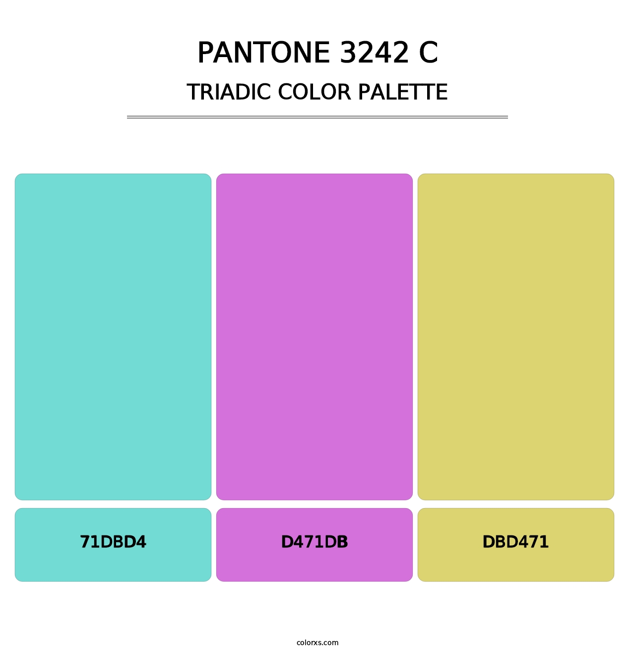 PANTONE 3242 C - Triadic Color Palette