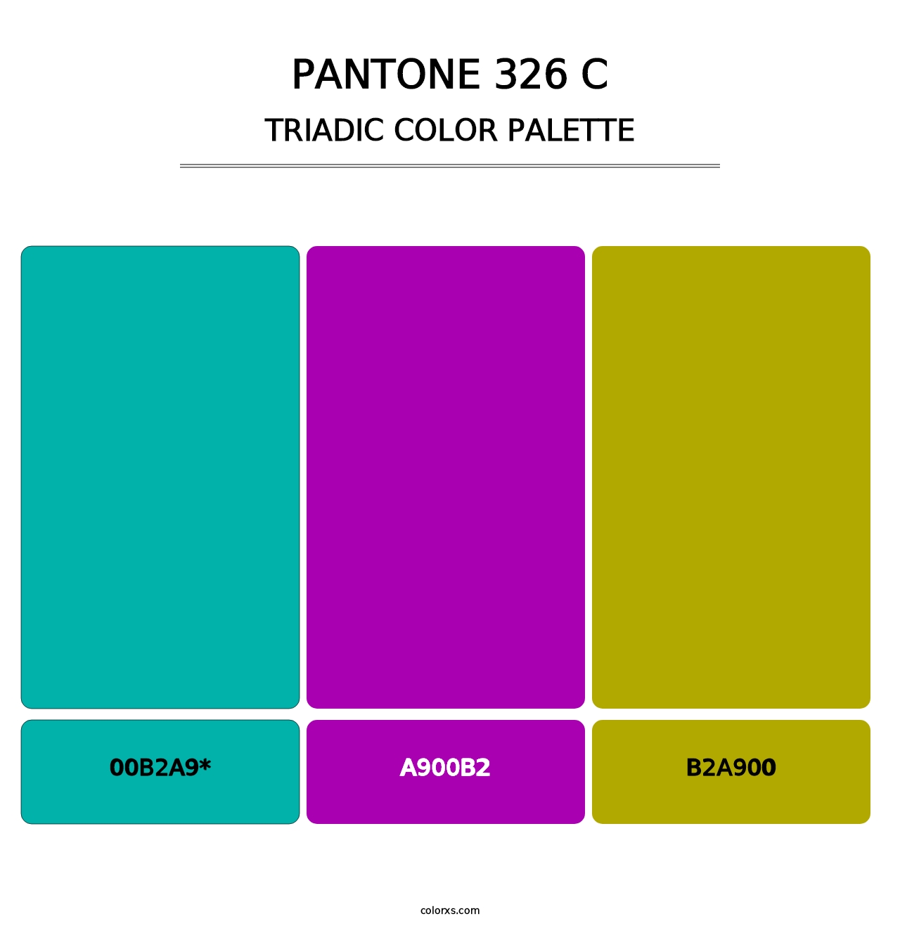 PANTONE 326 C - Triadic Color Palette