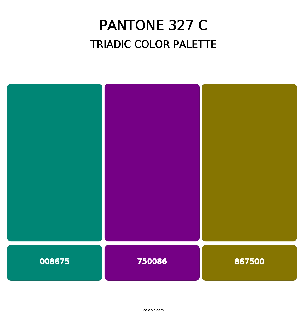 PANTONE 327 C - Triadic Color Palette