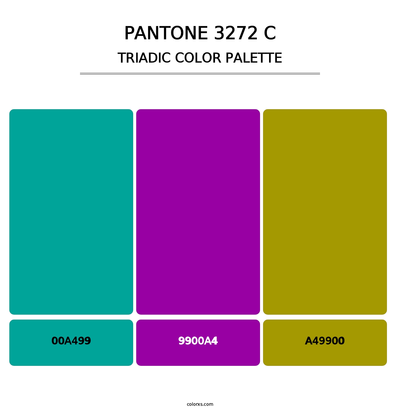 PANTONE 3272 C - Triadic Color Palette