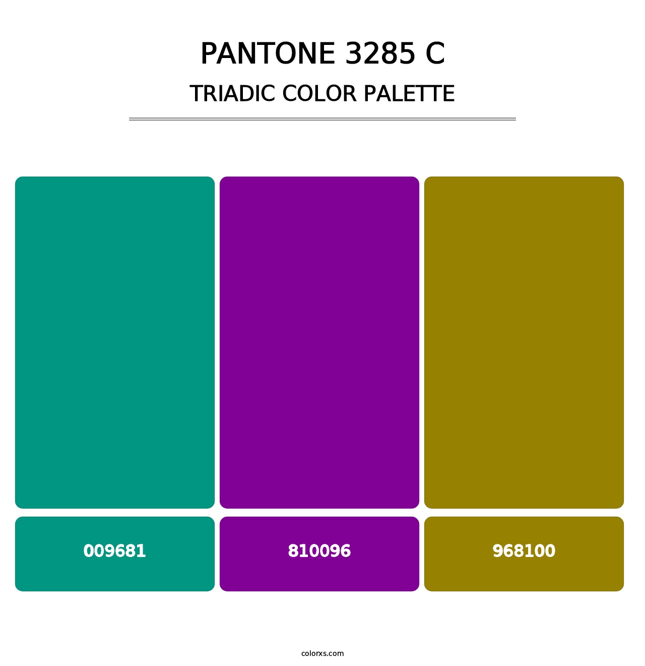 PANTONE 3285 C - Triadic Color Palette