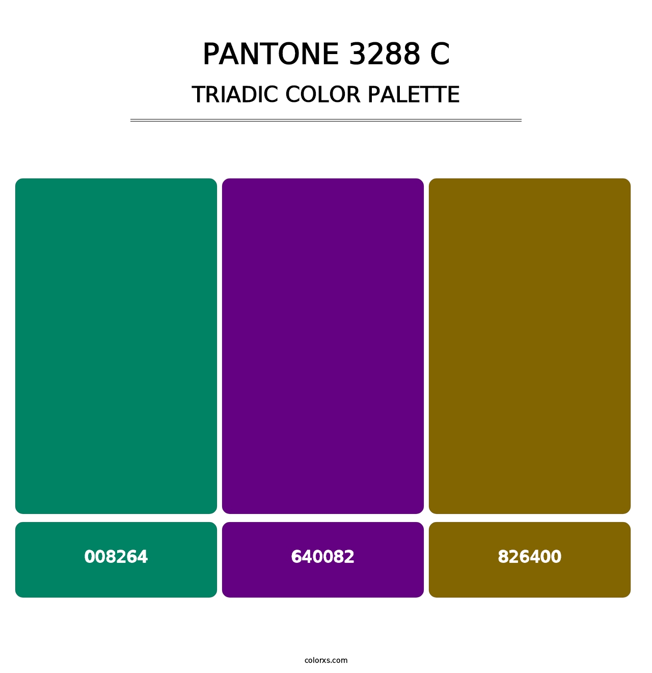 PANTONE 3288 C - Triadic Color Palette
