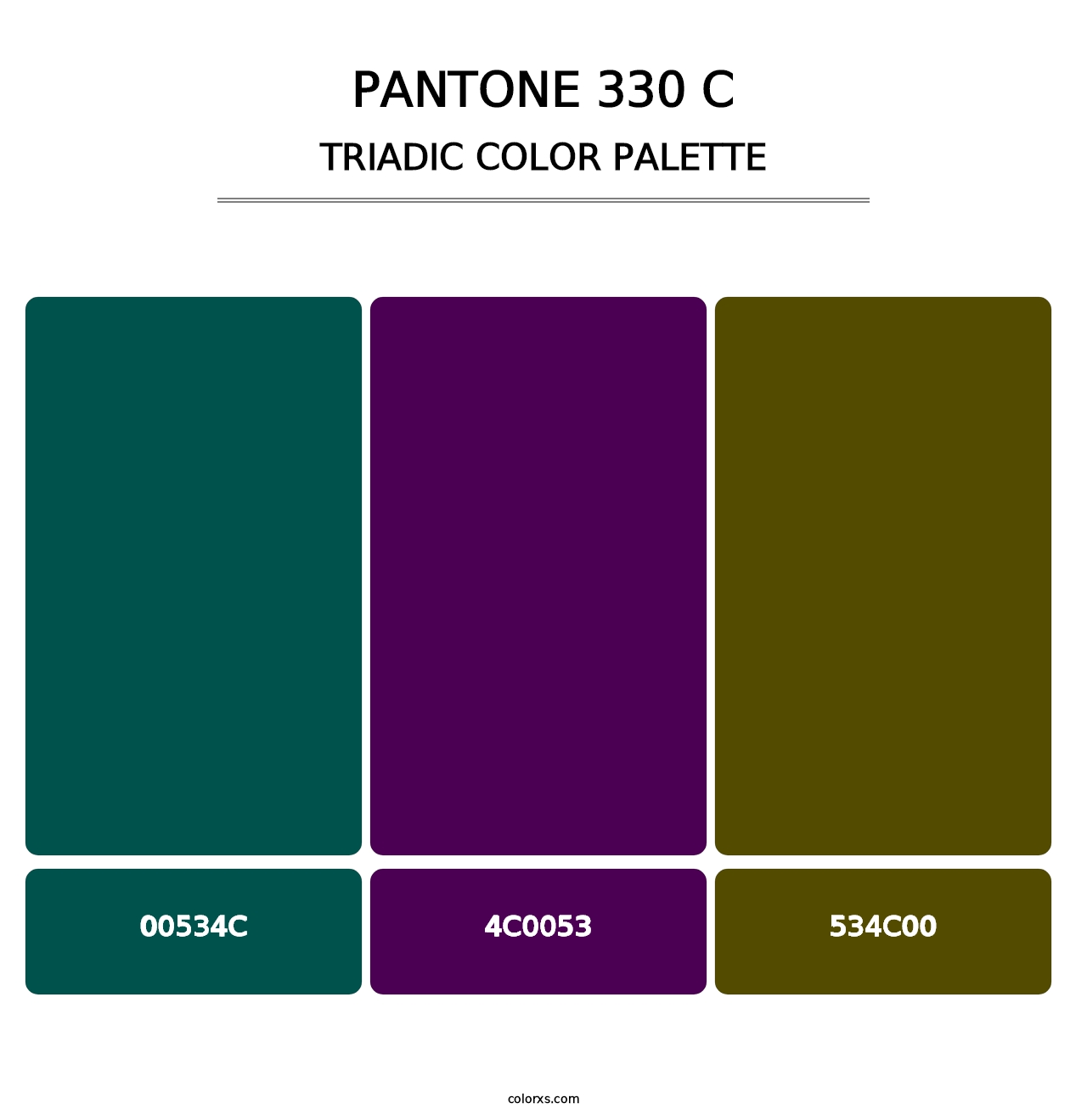 PANTONE 330 C - Triadic Color Palette