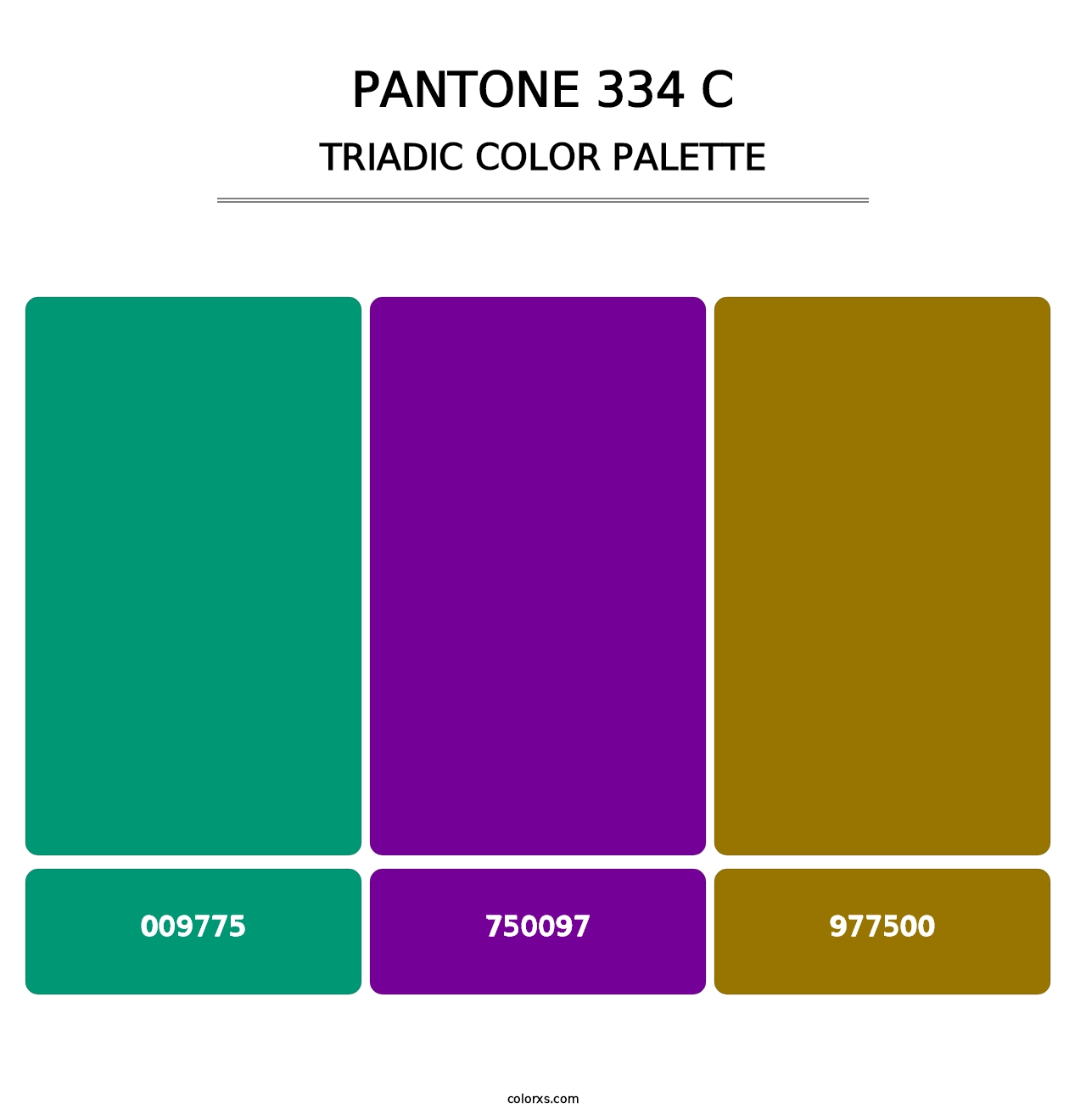 PANTONE 334 C - Triadic Color Palette