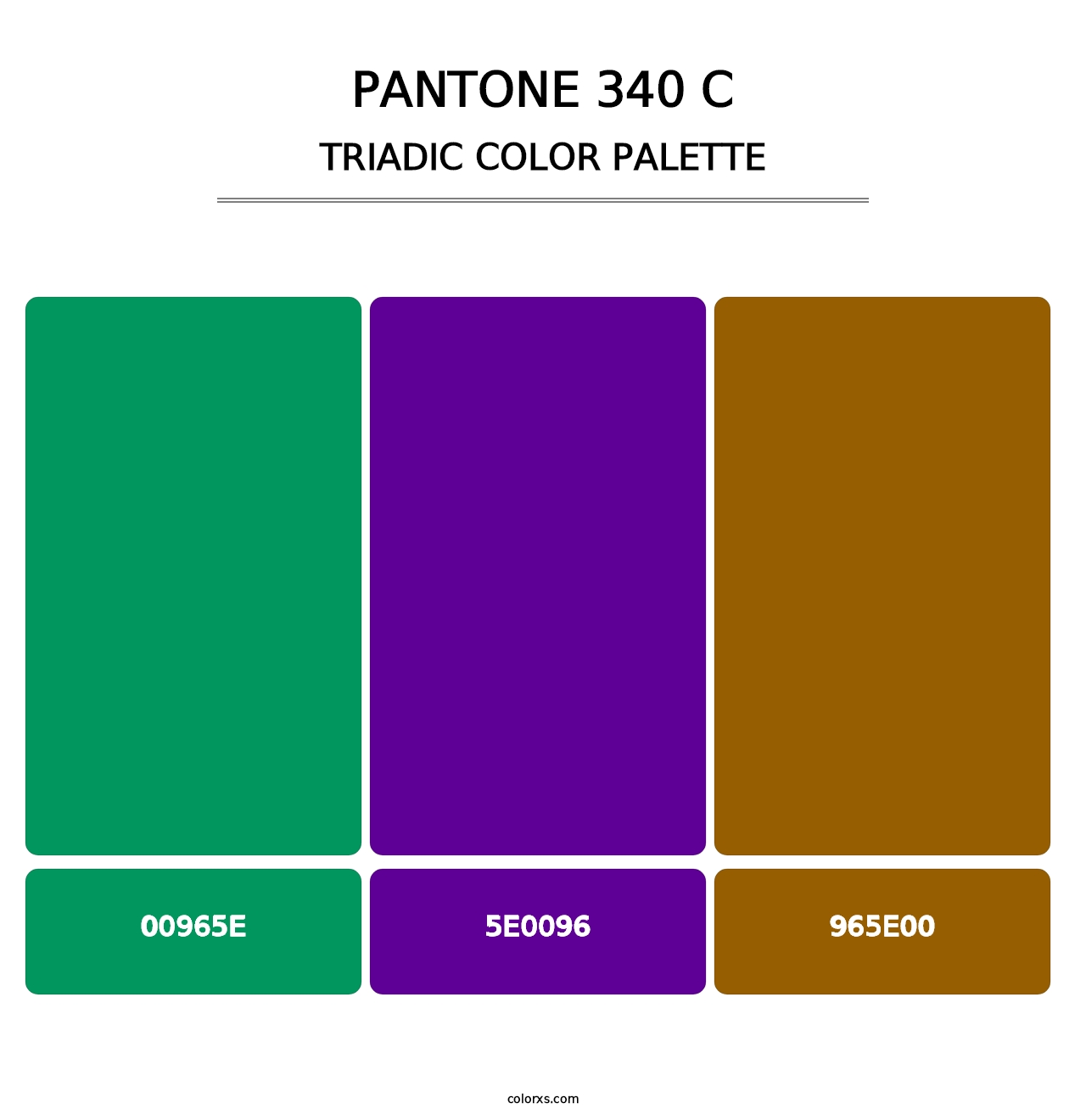 PANTONE 340 C - Triadic Color Palette