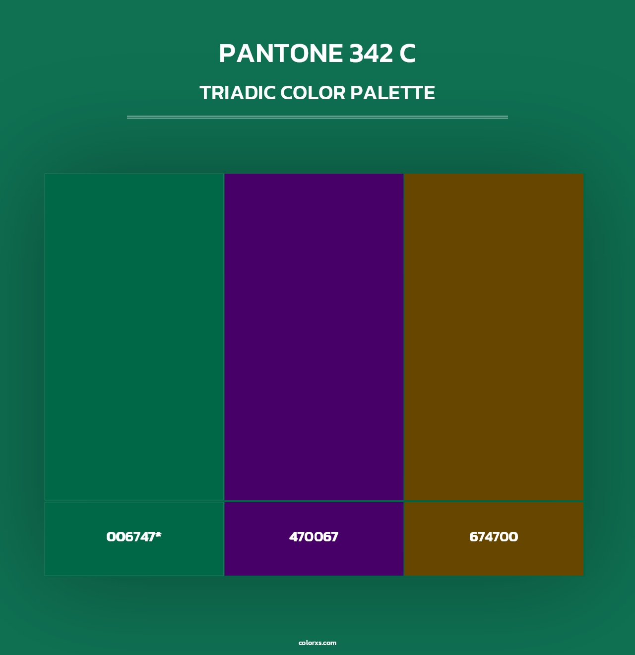 PANTONE 342 C - Triadic Color Palette