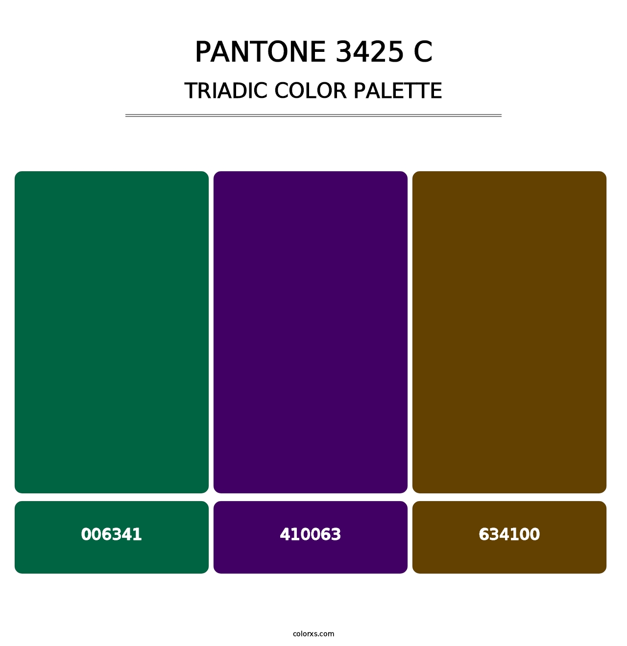 PANTONE 3425 C - Triadic Color Palette
