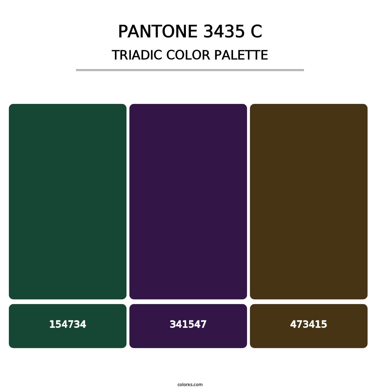 PANTONE 3435 C - Triadic Color Palette