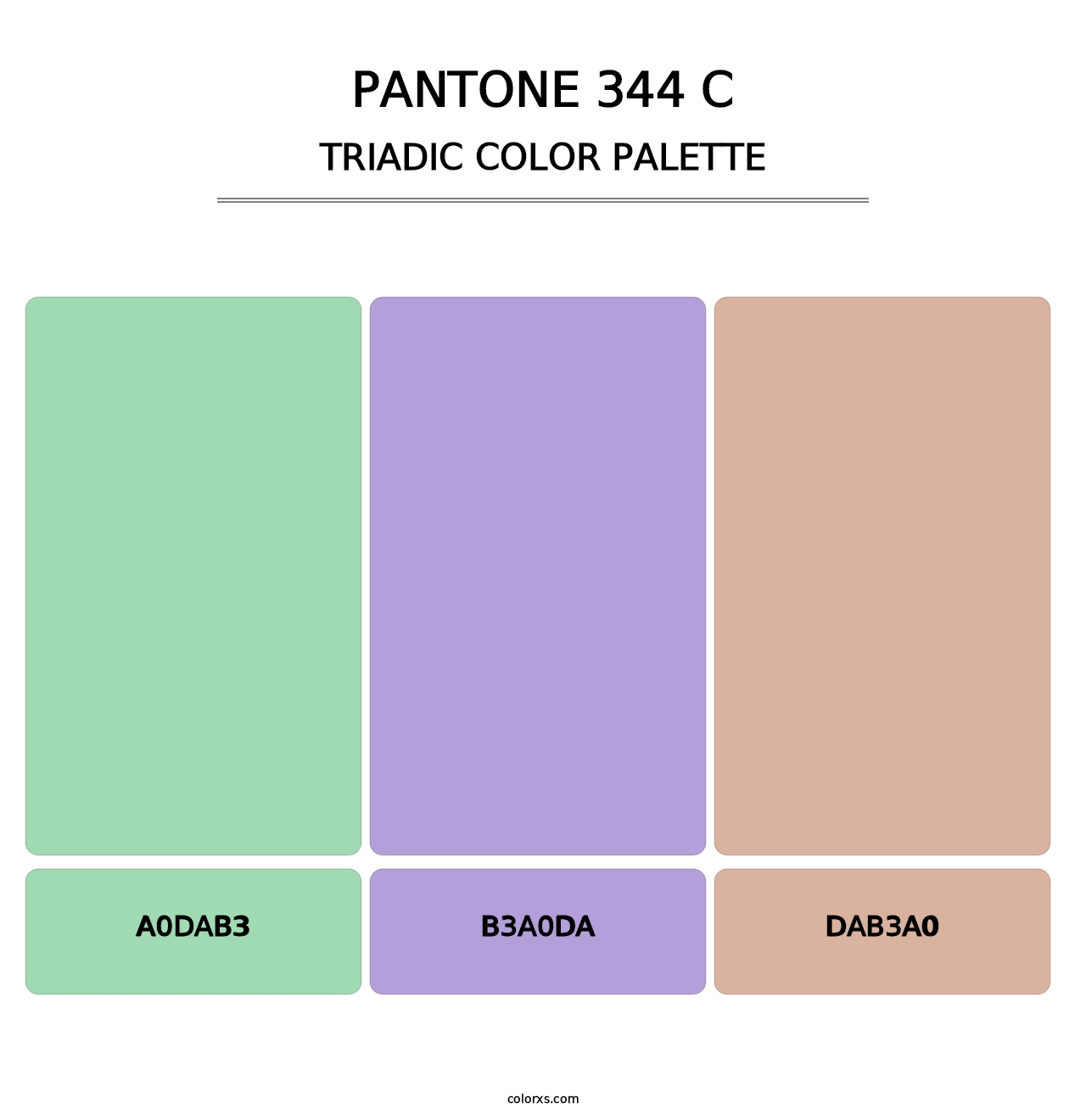 PANTONE 344 C - Triadic Color Palette