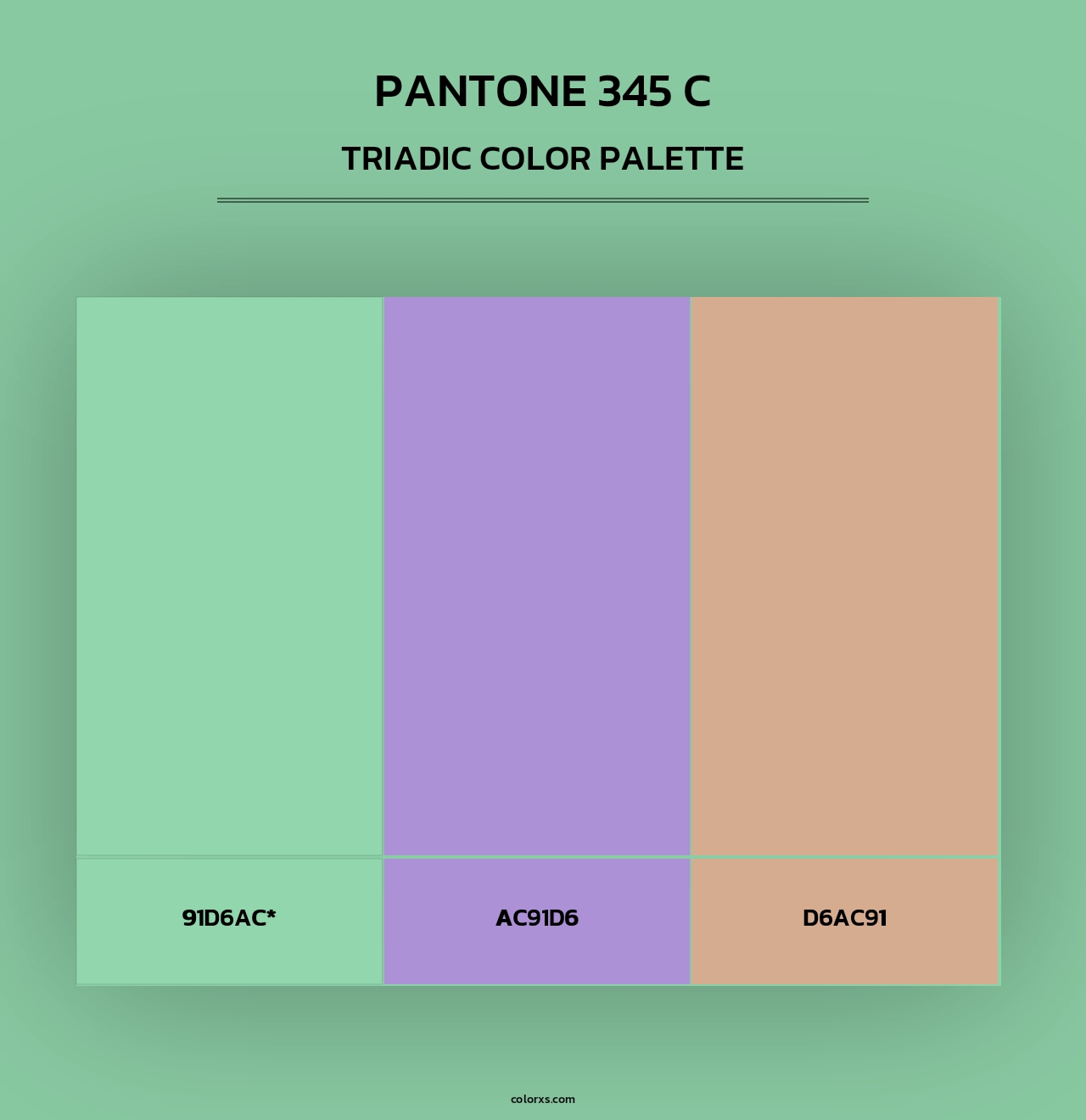 PANTONE 345 C - Triadic Color Palette