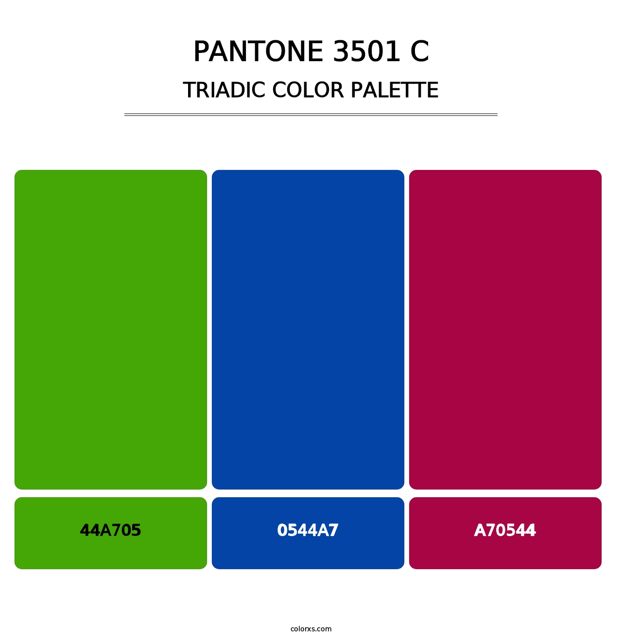 PANTONE 3501 C - Triadic Color Palette
