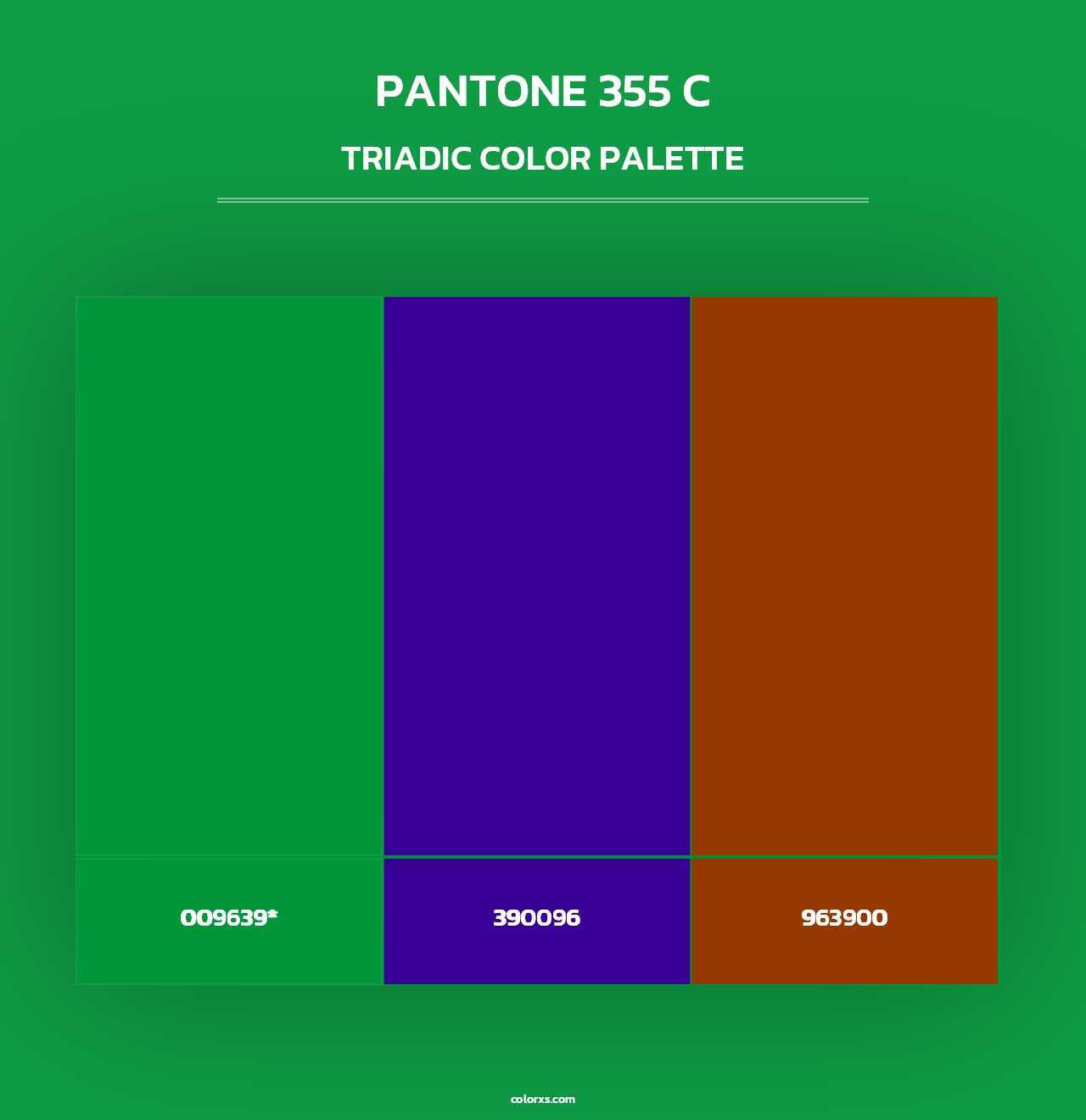 PANTONE 355 C - Triadic Color Palette