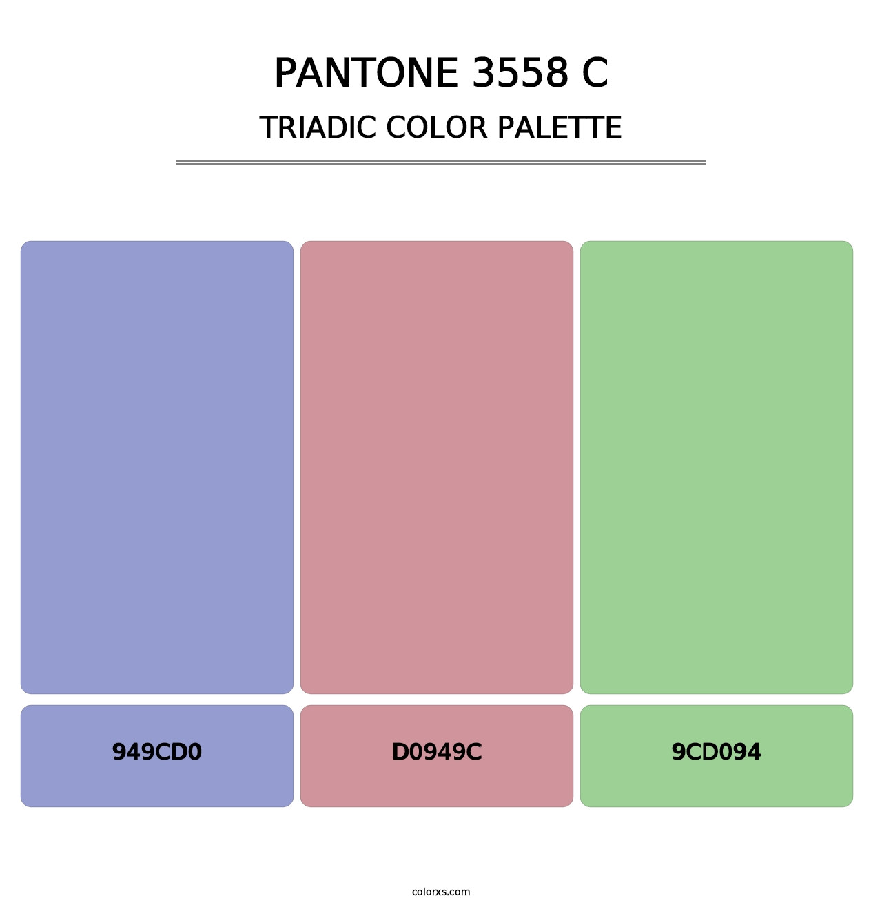 PANTONE 3558 C - Triadic Color Palette