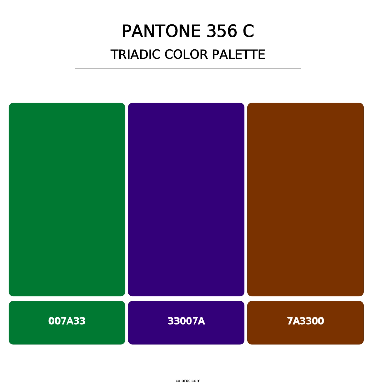 PANTONE 356 C - Triadic Color Palette