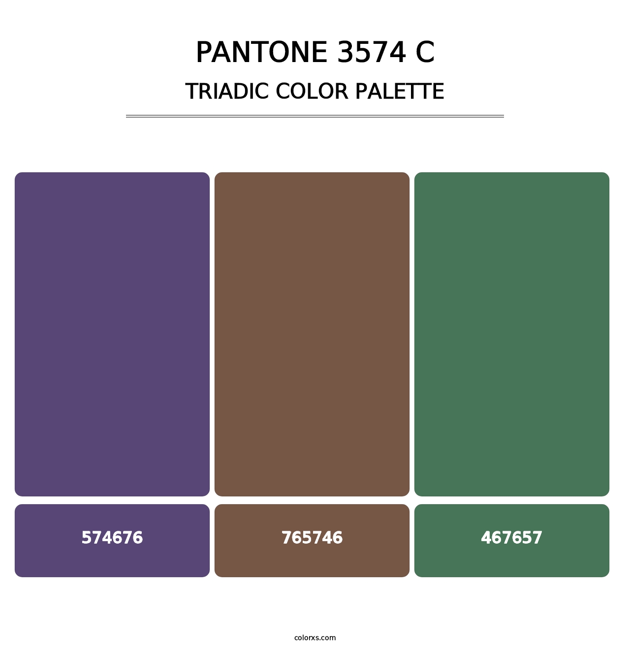 PANTONE 3574 C - Triadic Color Palette