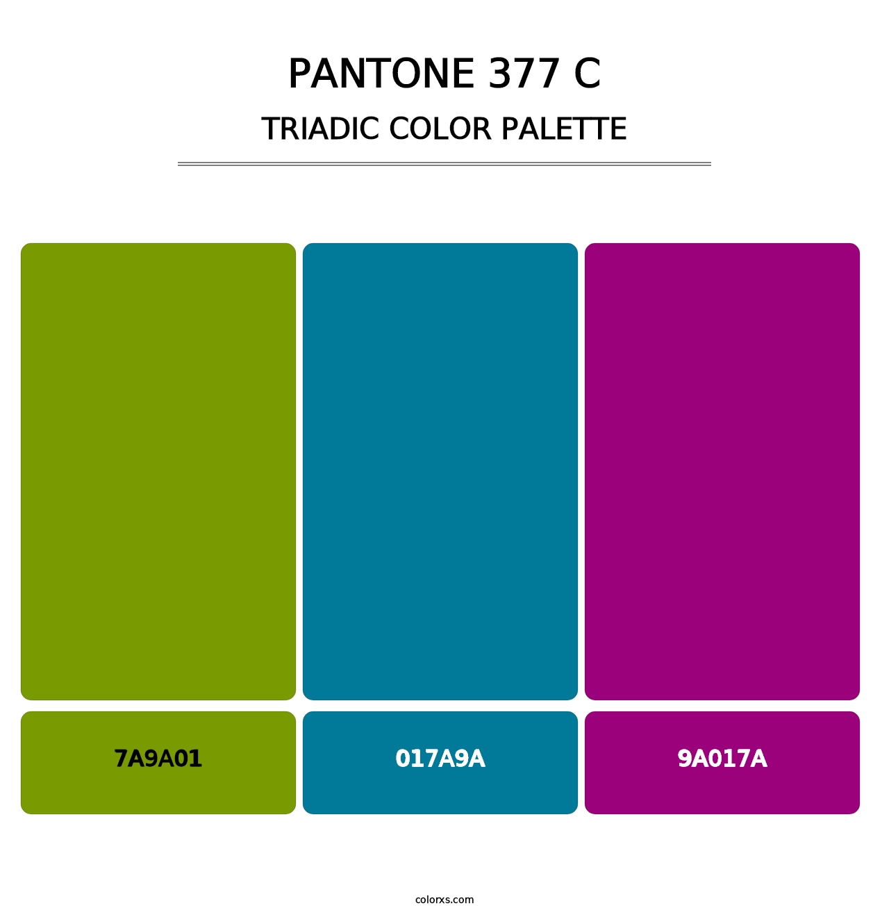 PANTONE 377 C - Triadic Color Palette