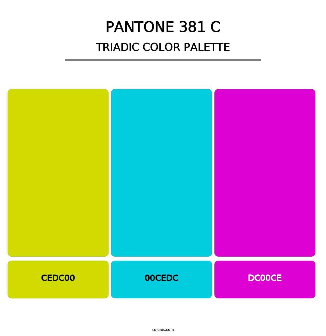PANTONE 381 C - Triadic Color Palette