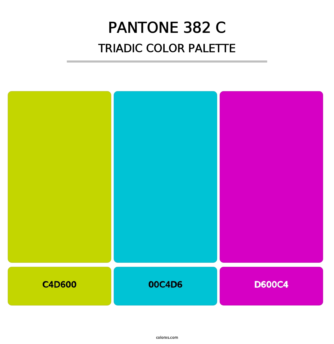PANTONE 382 C - Triadic Color Palette