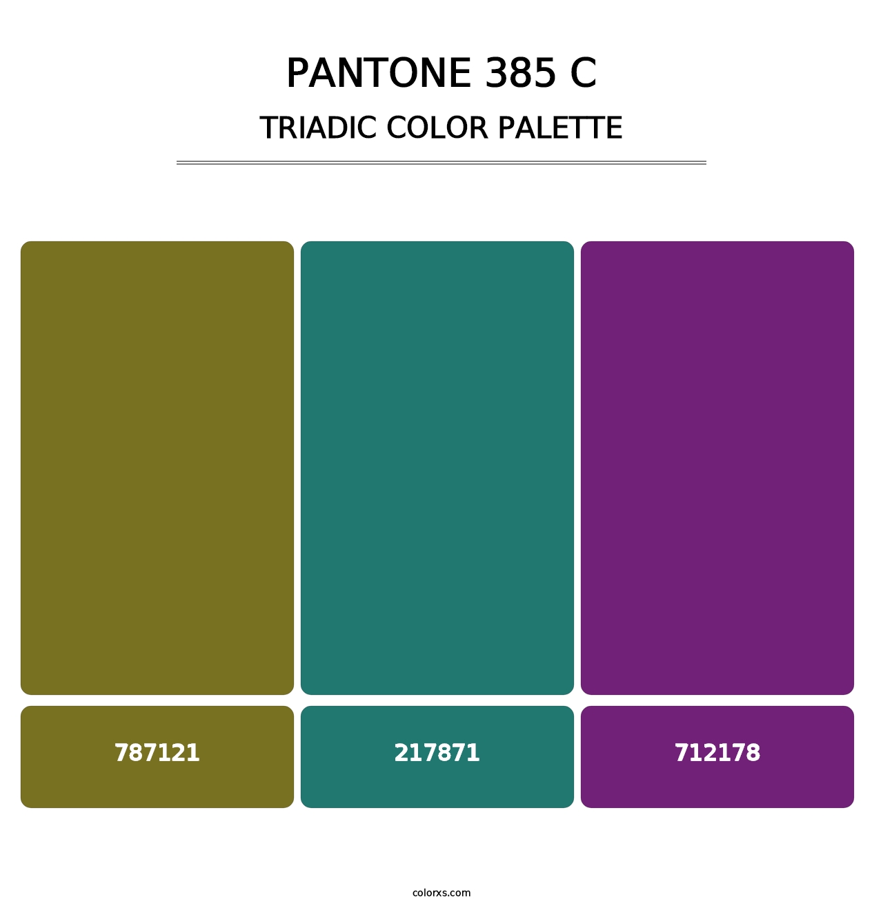 PANTONE 385 C - Triadic Color Palette