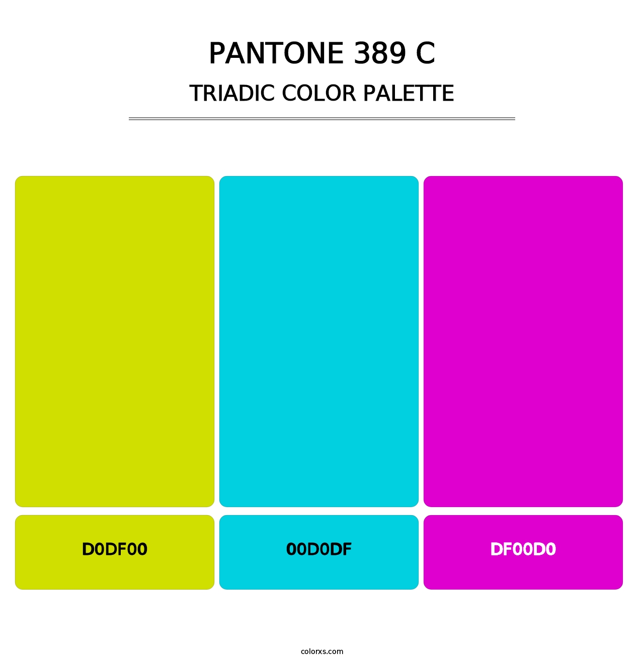 PANTONE 389 C - Triadic Color Palette