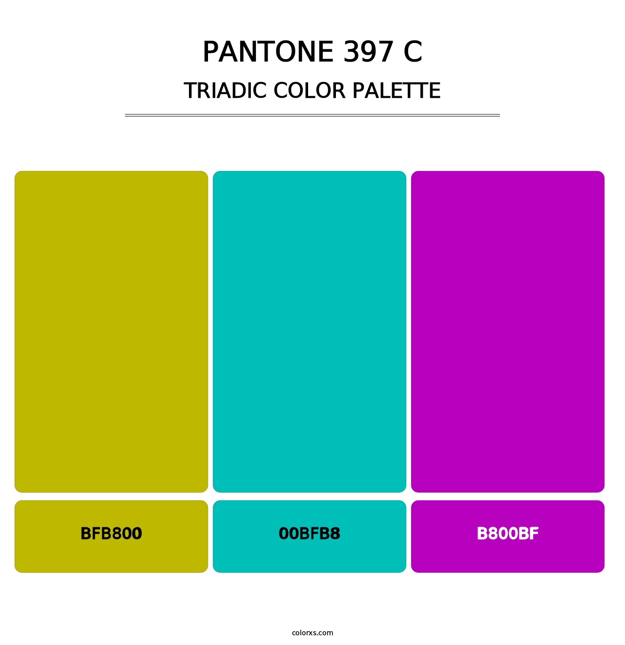 PANTONE 397 C - Triadic Color Palette