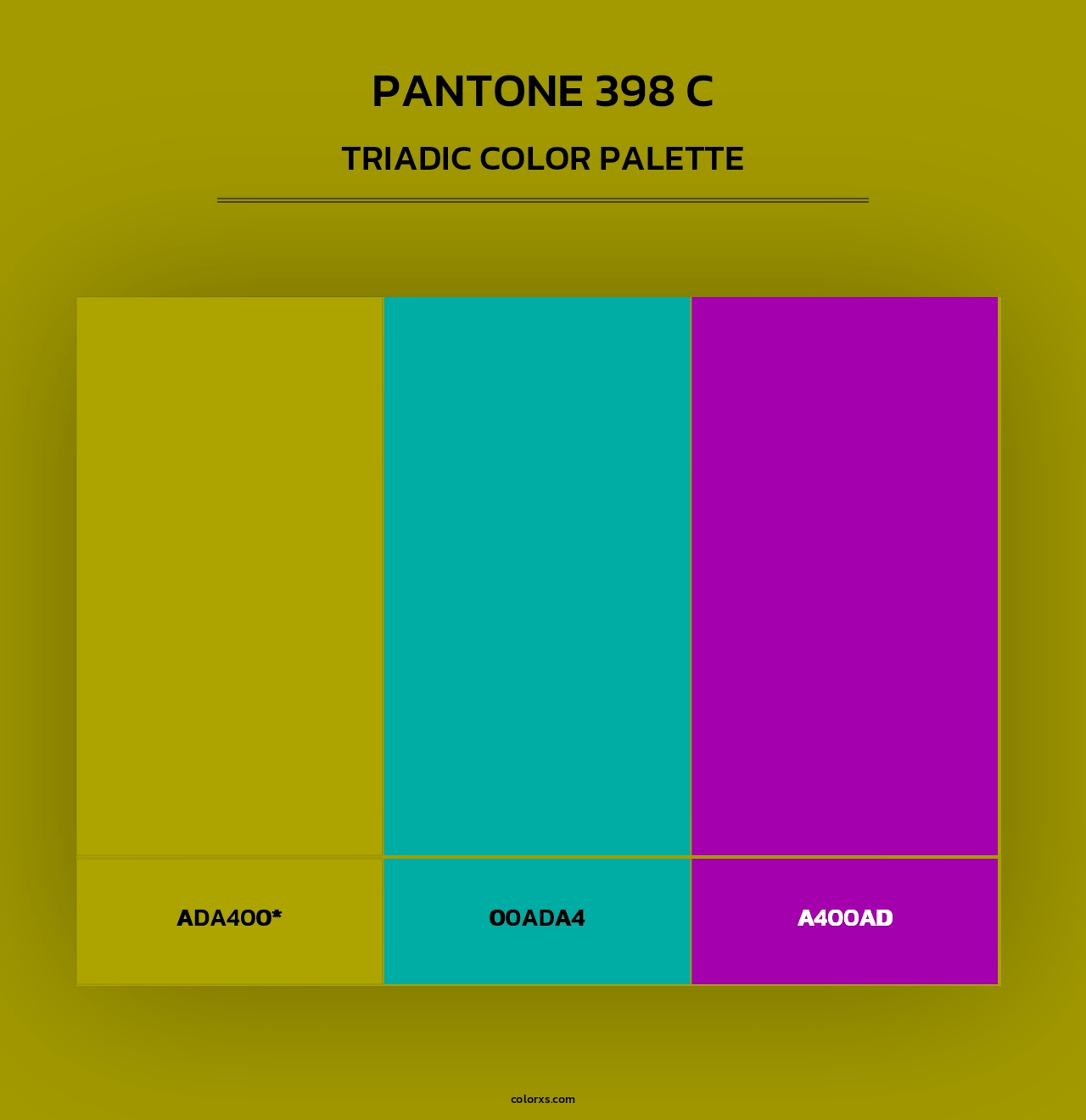 PANTONE 398 C - Triadic Color Palette