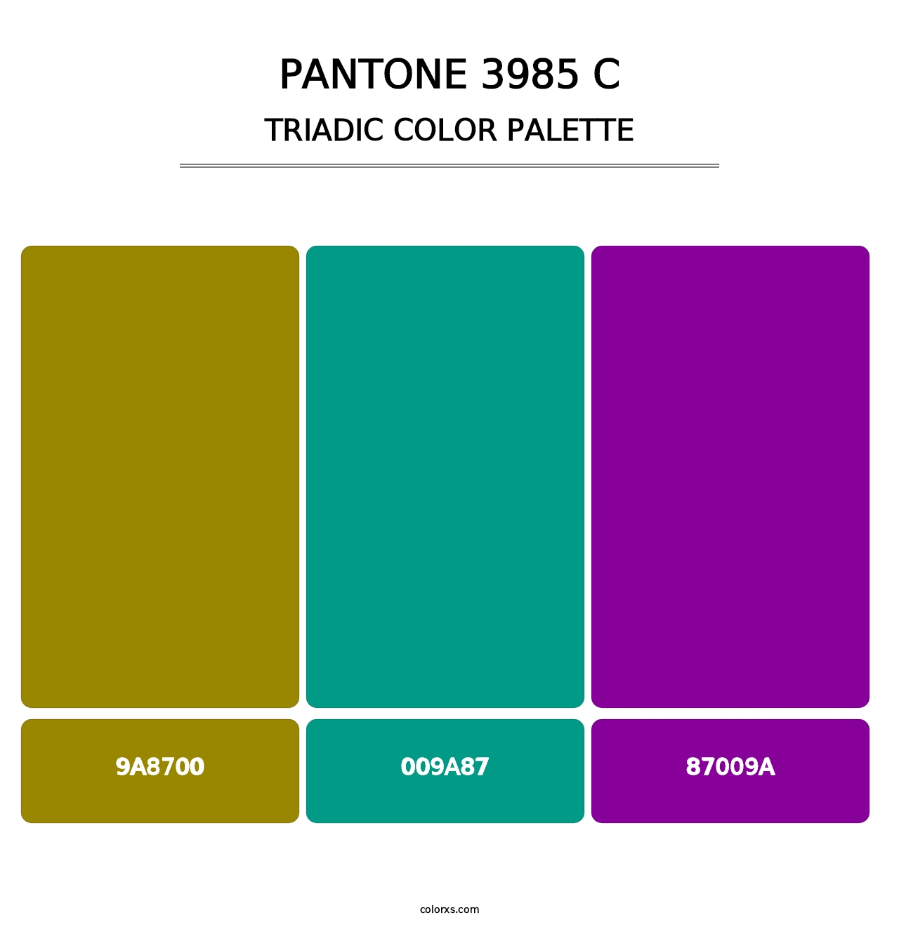 PANTONE 3985 C - Triadic Color Palette