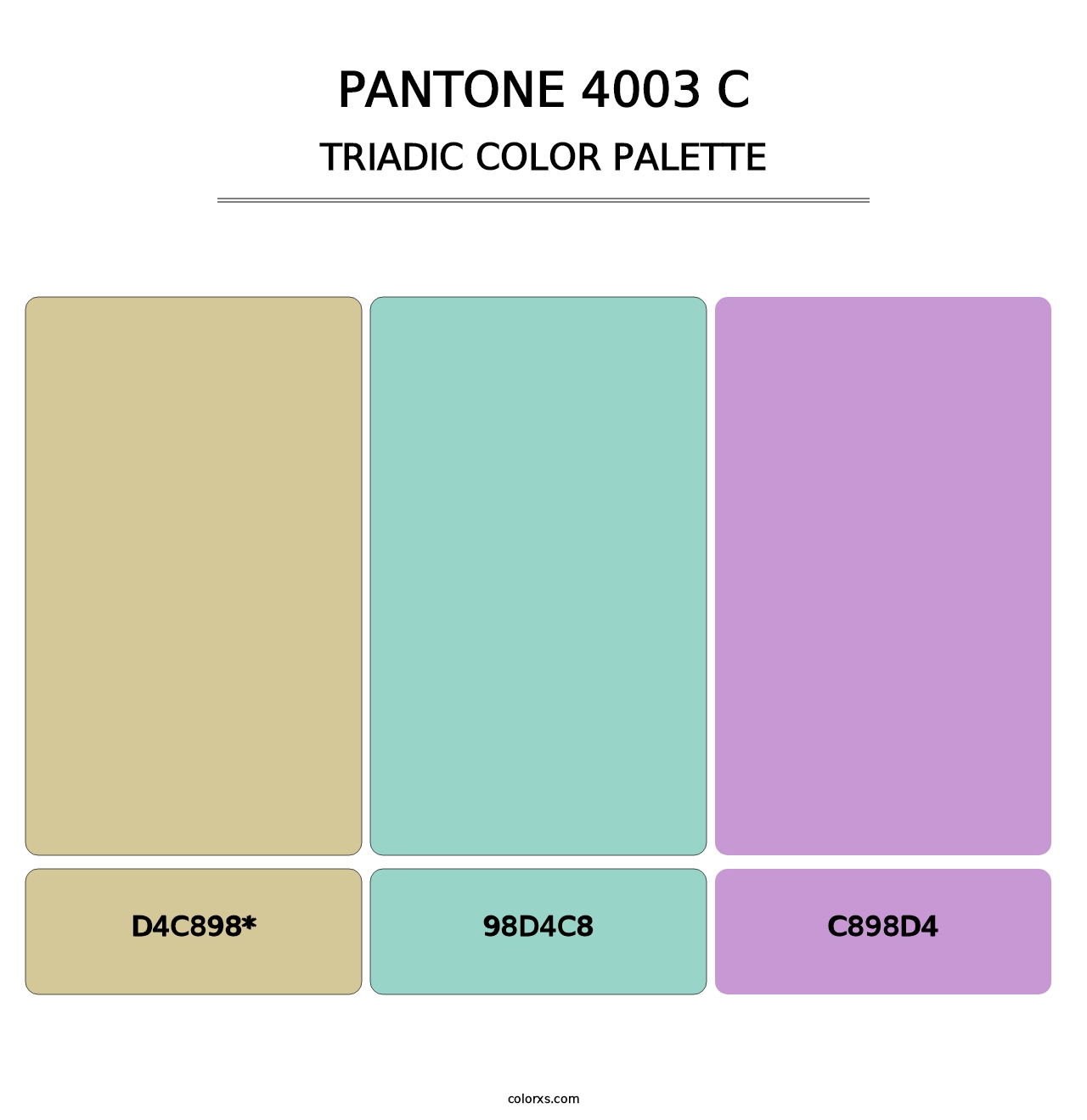 PANTONE 4003 C - Triadic Color Palette