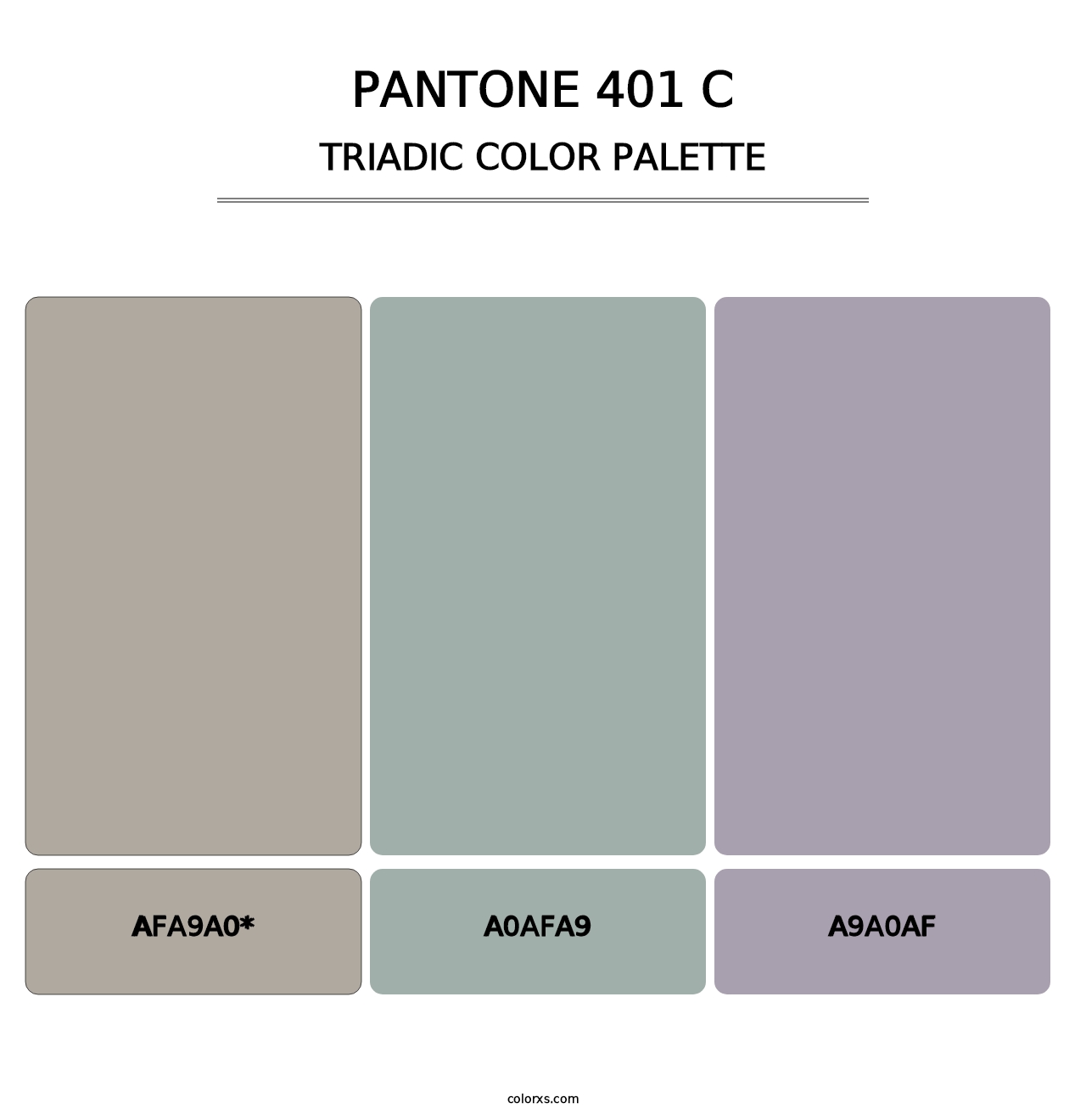 PANTONE 401 C - Triadic Color Palette