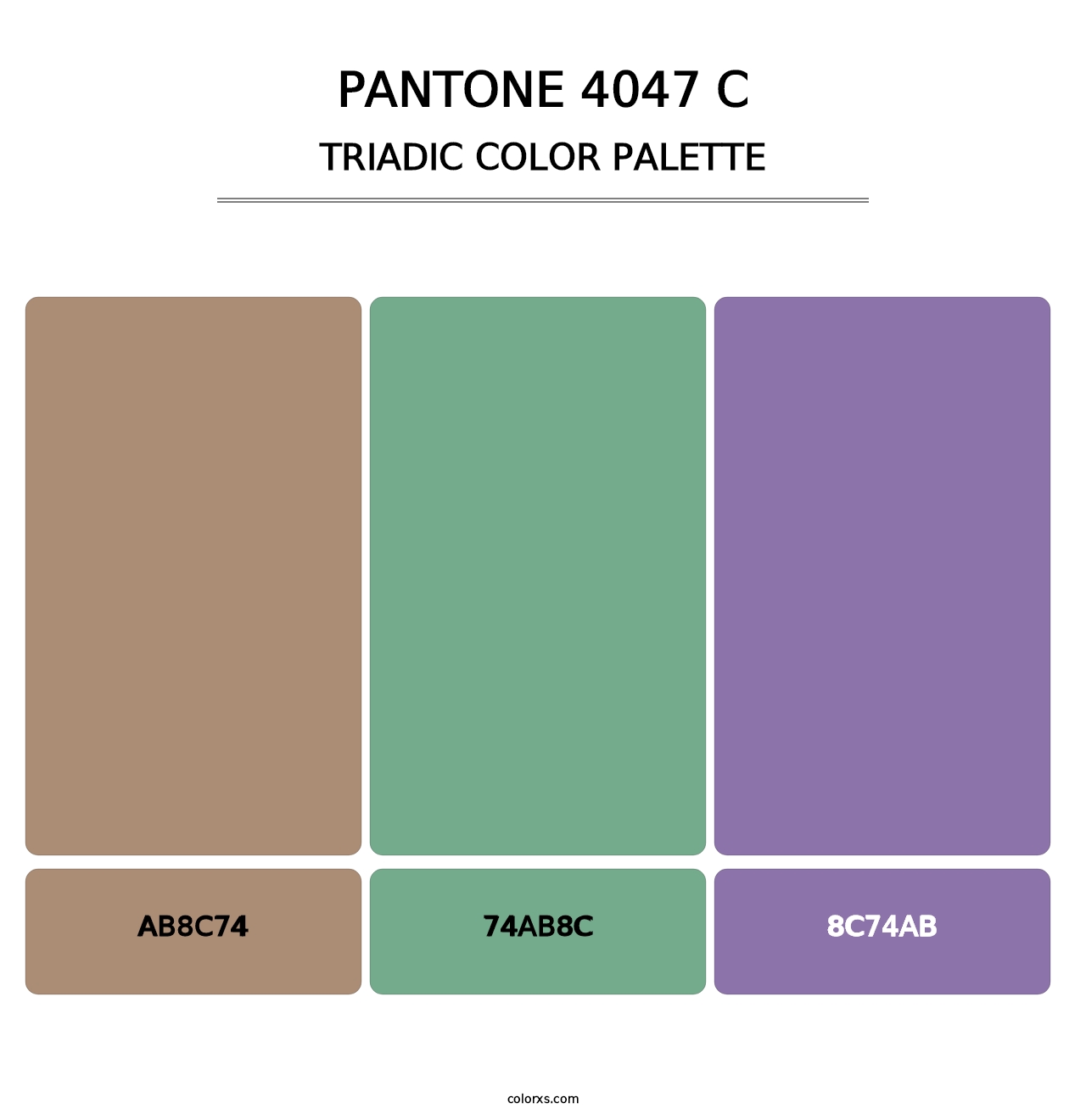 PANTONE 4047 C - Triadic Color Palette