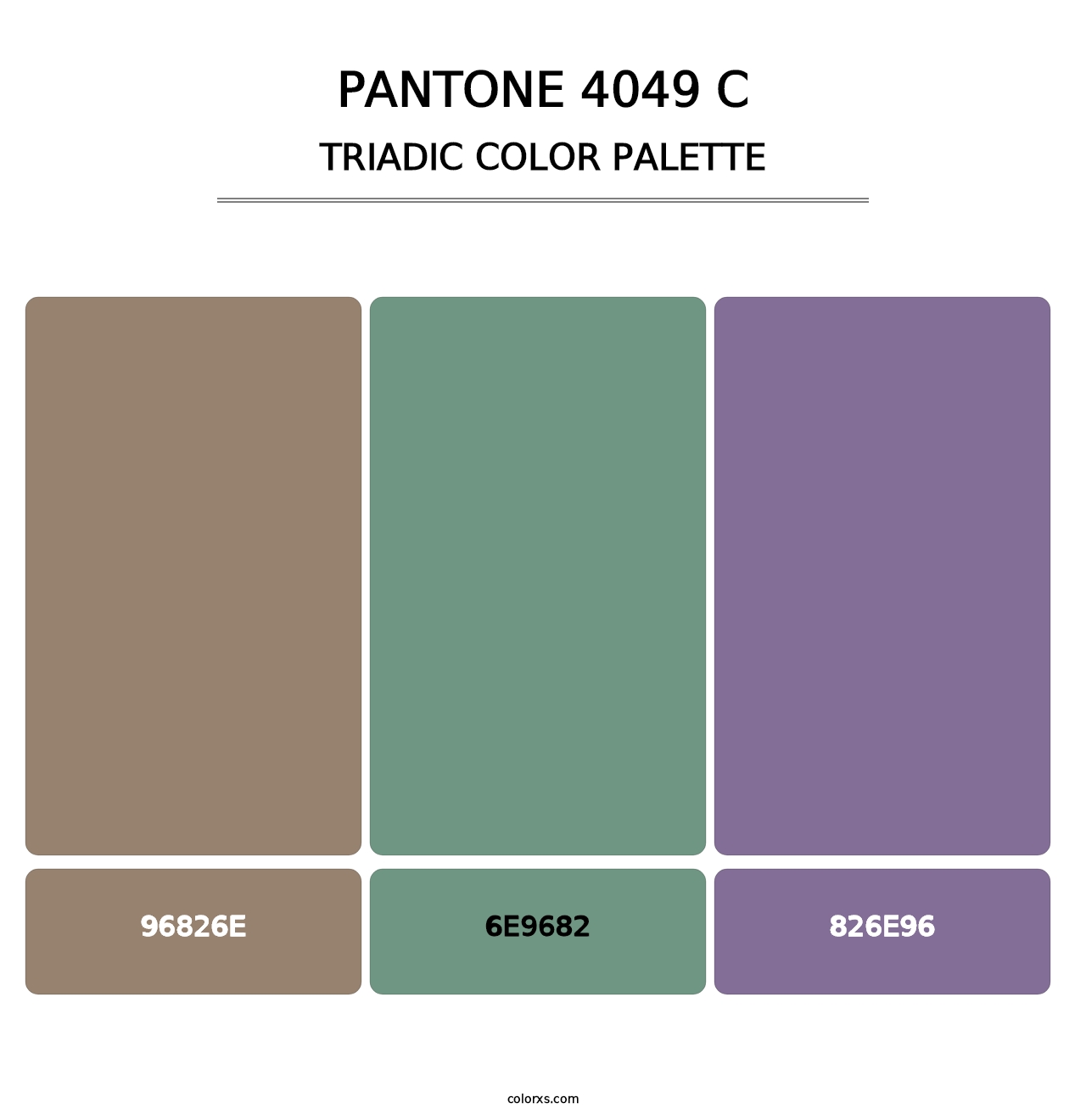 PANTONE 4049 C - Triadic Color Palette