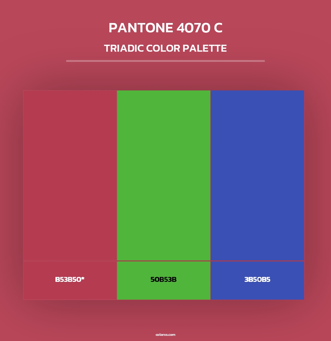 PANTONE 4070 C - Triadic Color Palette