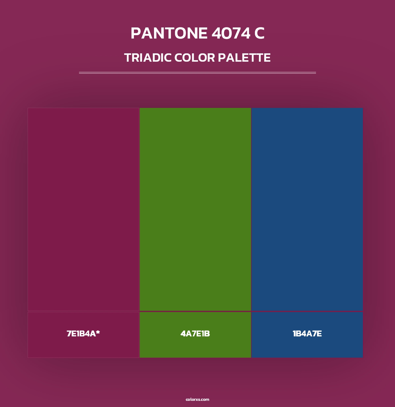 PANTONE 4074 C - Triadic Color Palette