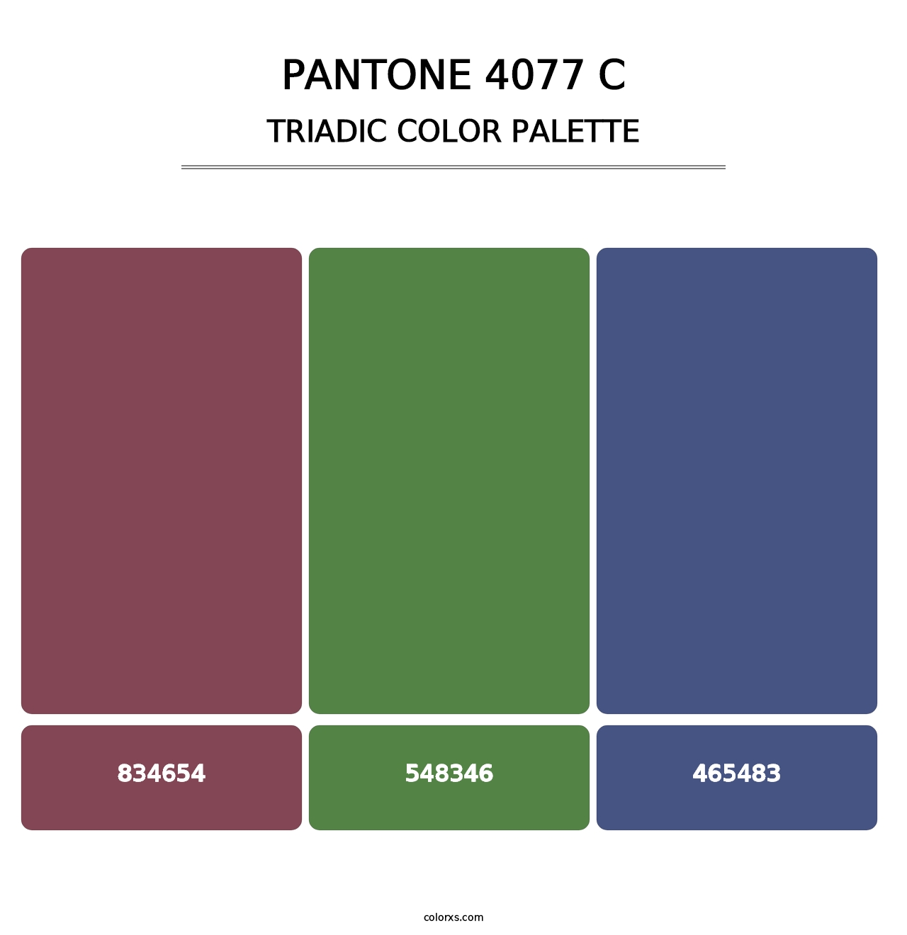 PANTONE 4077 C - Triadic Color Palette