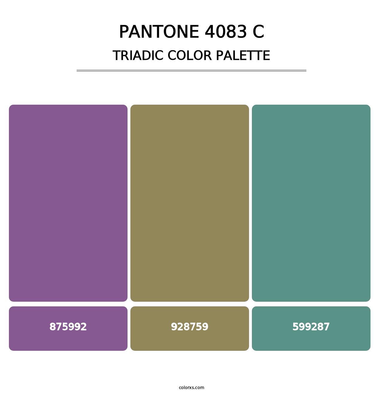 PANTONE 4083 C - Triadic Color Palette