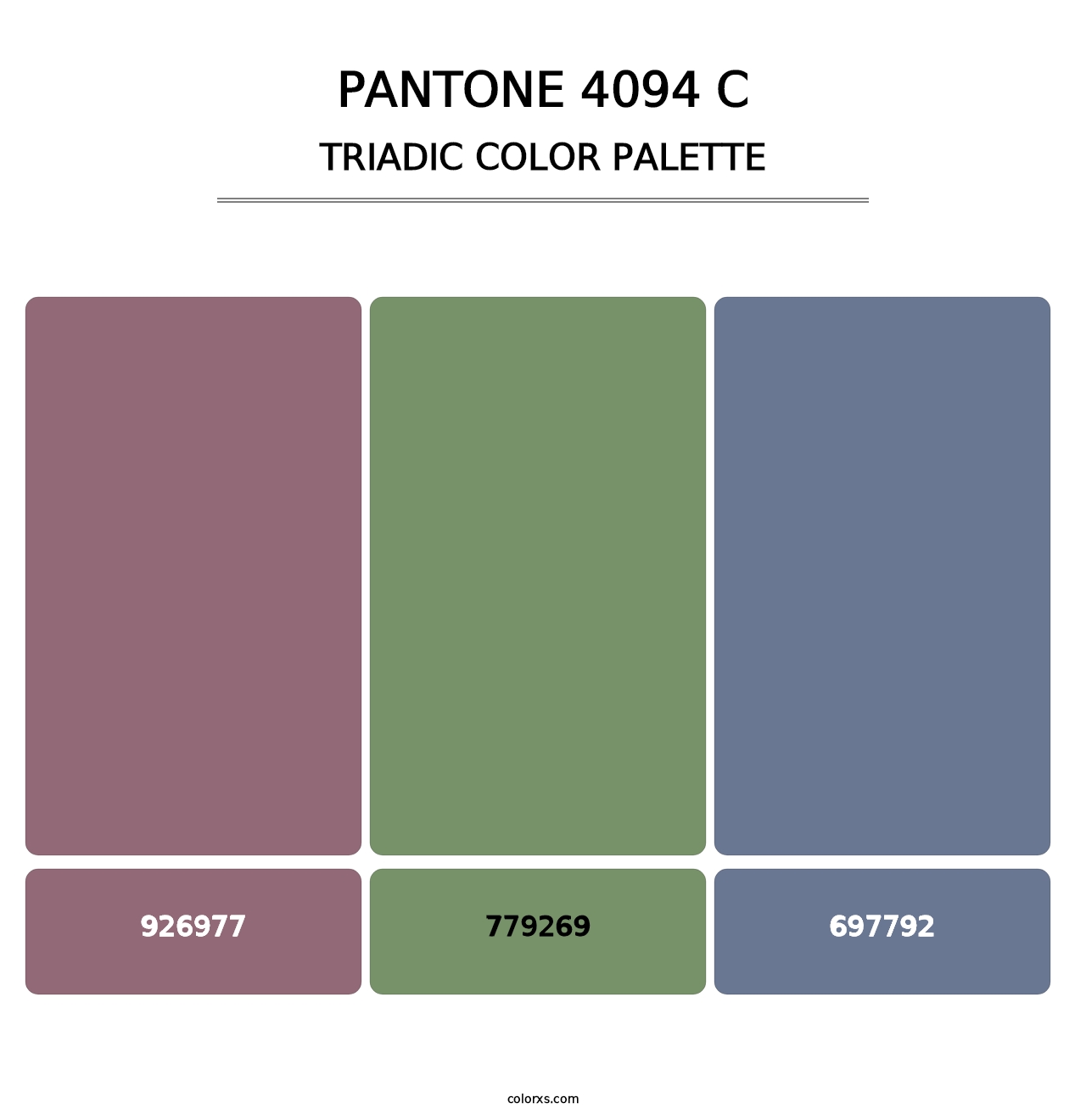 PANTONE 4094 C - Triadic Color Palette
