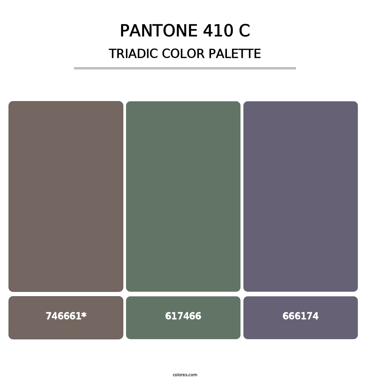 PANTONE 410 C - Triadic Color Palette