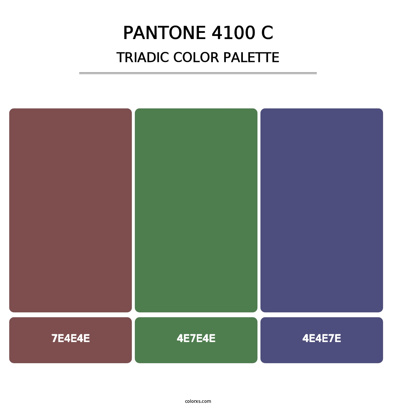 PANTONE 4100 C - Triadic Color Palette