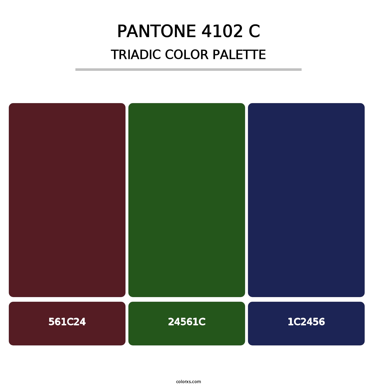 PANTONE 4102 C - Triadic Color Palette