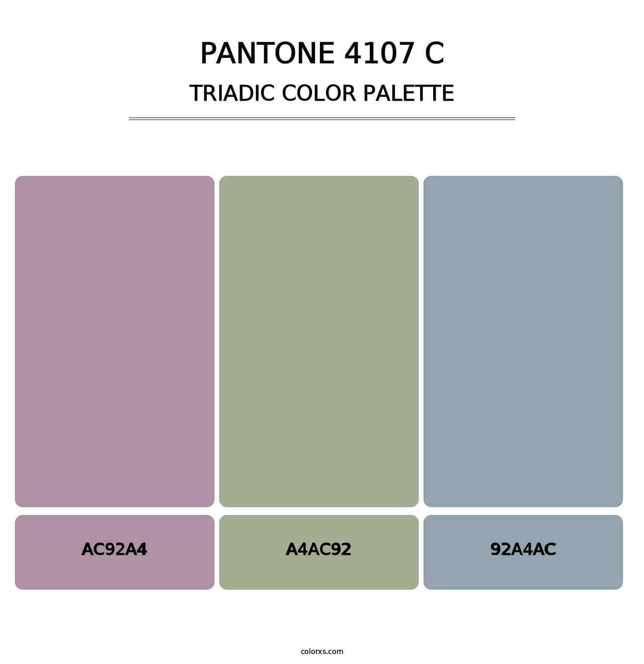 PANTONE 4107 C - Triadic Color Palette