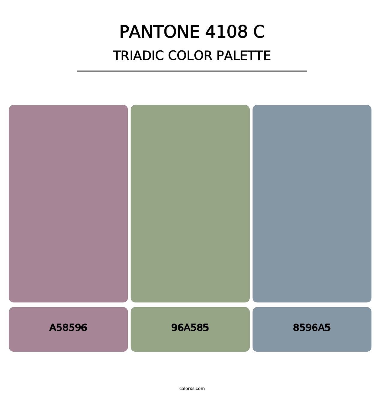 PANTONE 4108 C - Triadic Color Palette